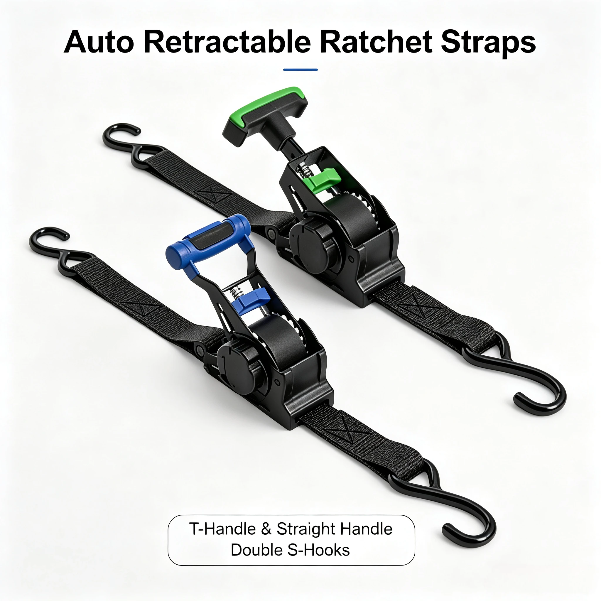 Heavy Duty Retractable Ratchet Strap Automatic Self-Shrinking Tie Down Cargo Securing for Truck Trailer Transport Vehicle Parts