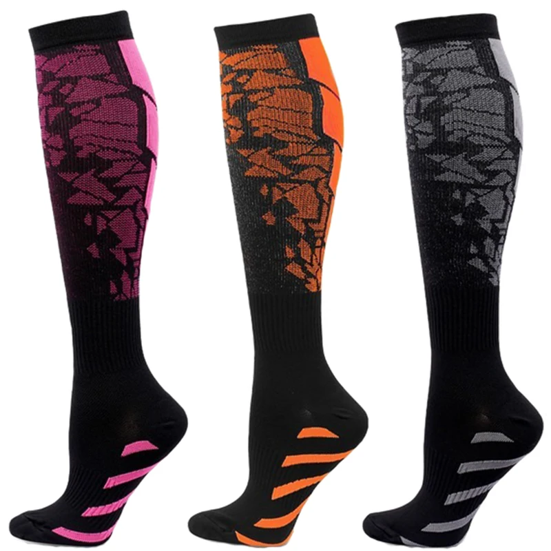 3 Pairs Pack Compression Socks Graduated Crossfit Training Running Recovery Cycling Travel Socks Men Women Running Sports Socks