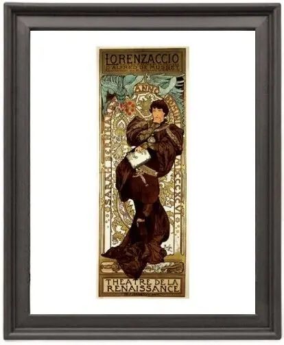 

Framed Poster Alphonse Mucha Lorenzaccio 1896 Picture Frame 16x12 inches Photo Paper Print