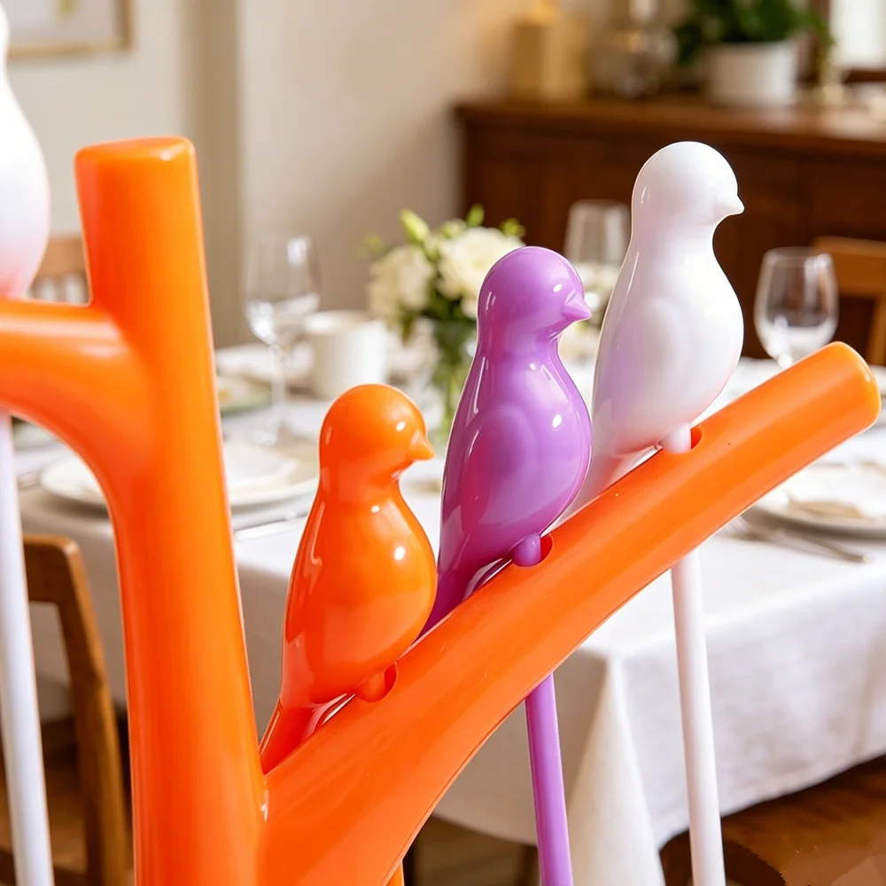 Branch Bird Fruit Fork Mini Cartoon Children Snack Cake Dessert Food Pick Toothpick Bento Lunches Party Decor Random Color