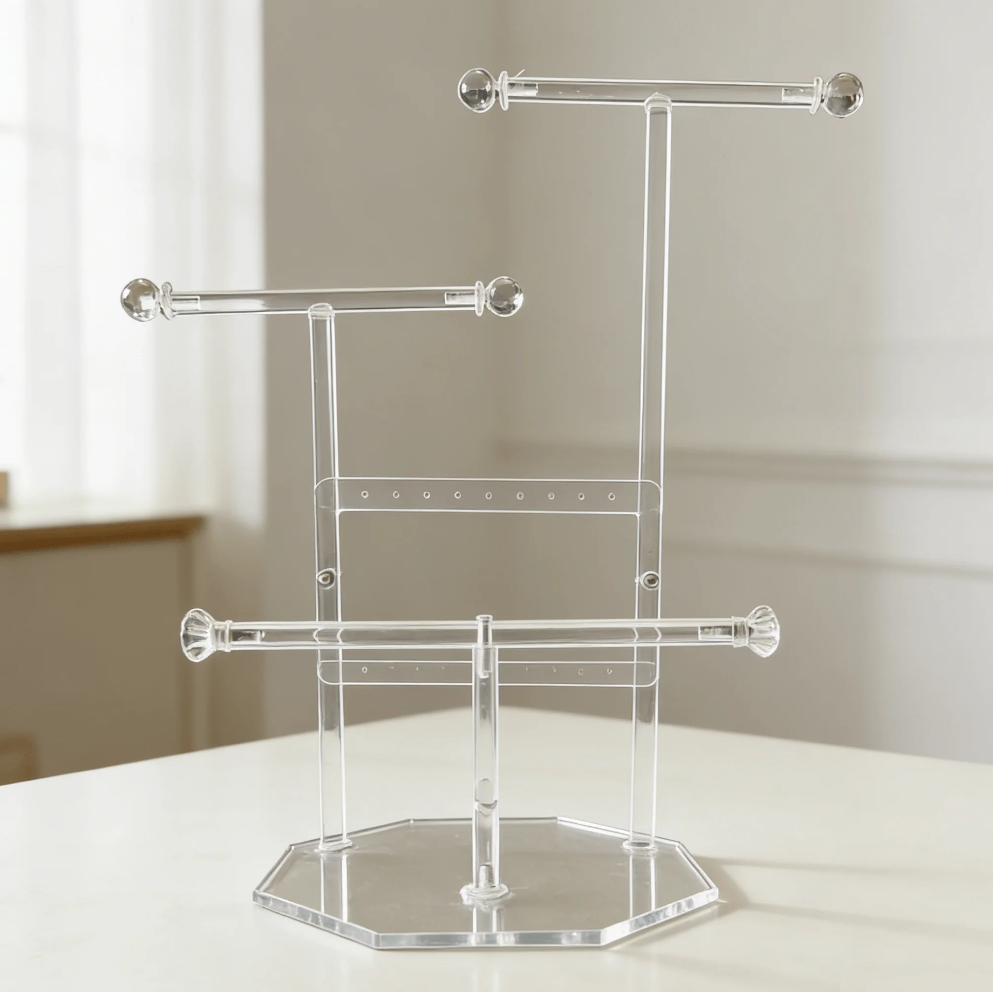 

A Set of Transparent Acrylic Jewelry Display Rack, Bracelet, Necklace, Earring, And Watch Storage Rack,Tools For Organizing Spac