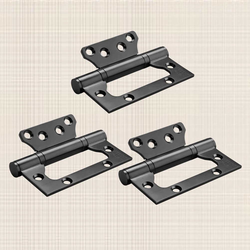 

3pcs Black Hinge Thickened Mute Hinges Flat Loose Leaf Stainless Steel Hardware Furniture Hinges Durable Anti Rust