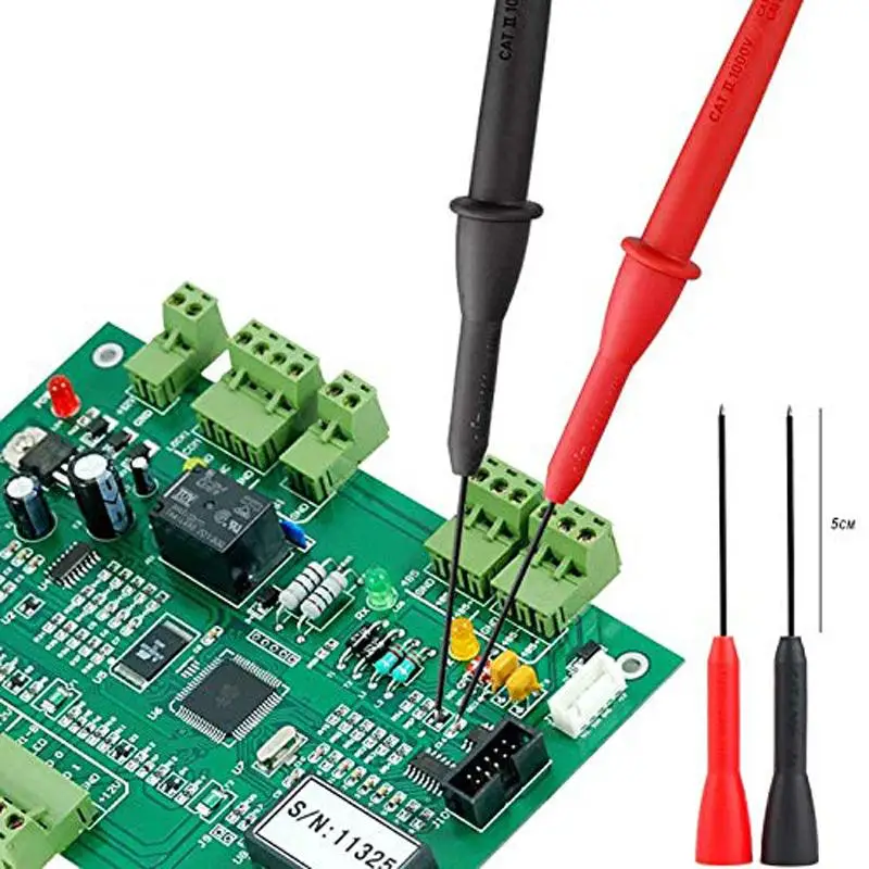 Sonda multímetro de uso General, conector de 2mm, punta extra, punción muy fina, aguja de acero, reparación de automóviles, pluma de electricista, aguja de extensión