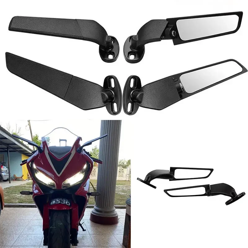 

For Yamaha YZF R1 R6 R25 R3 R125 R15 Motorcycle Side Mirrors Winglets Wind Wing Adjustable Rotating Rearview