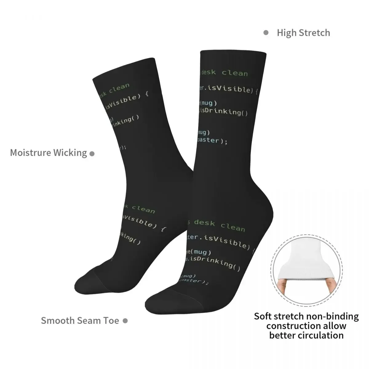 The Perfect Coaster For Programmers Socks Harajuku High Quality Stockings All Season Long Socks Accessories for Unisex Gifts