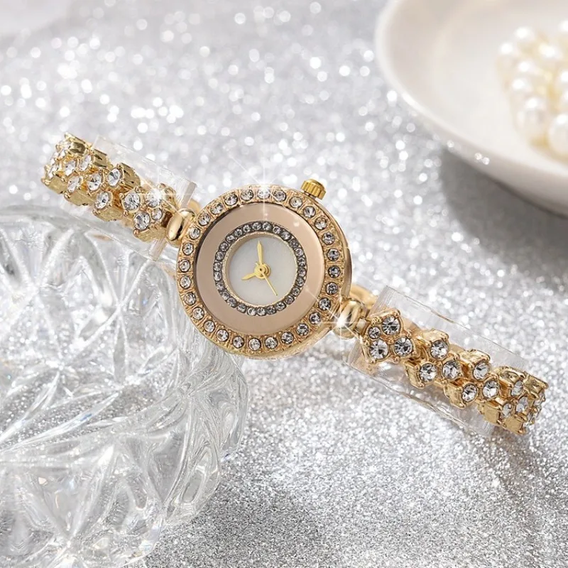 Relojes de Mujer con diamantes de imitación a la moda para Mujer y niña, Reloj de pulsera de cuarzo elegante y exquisito, Reloj para Mujer