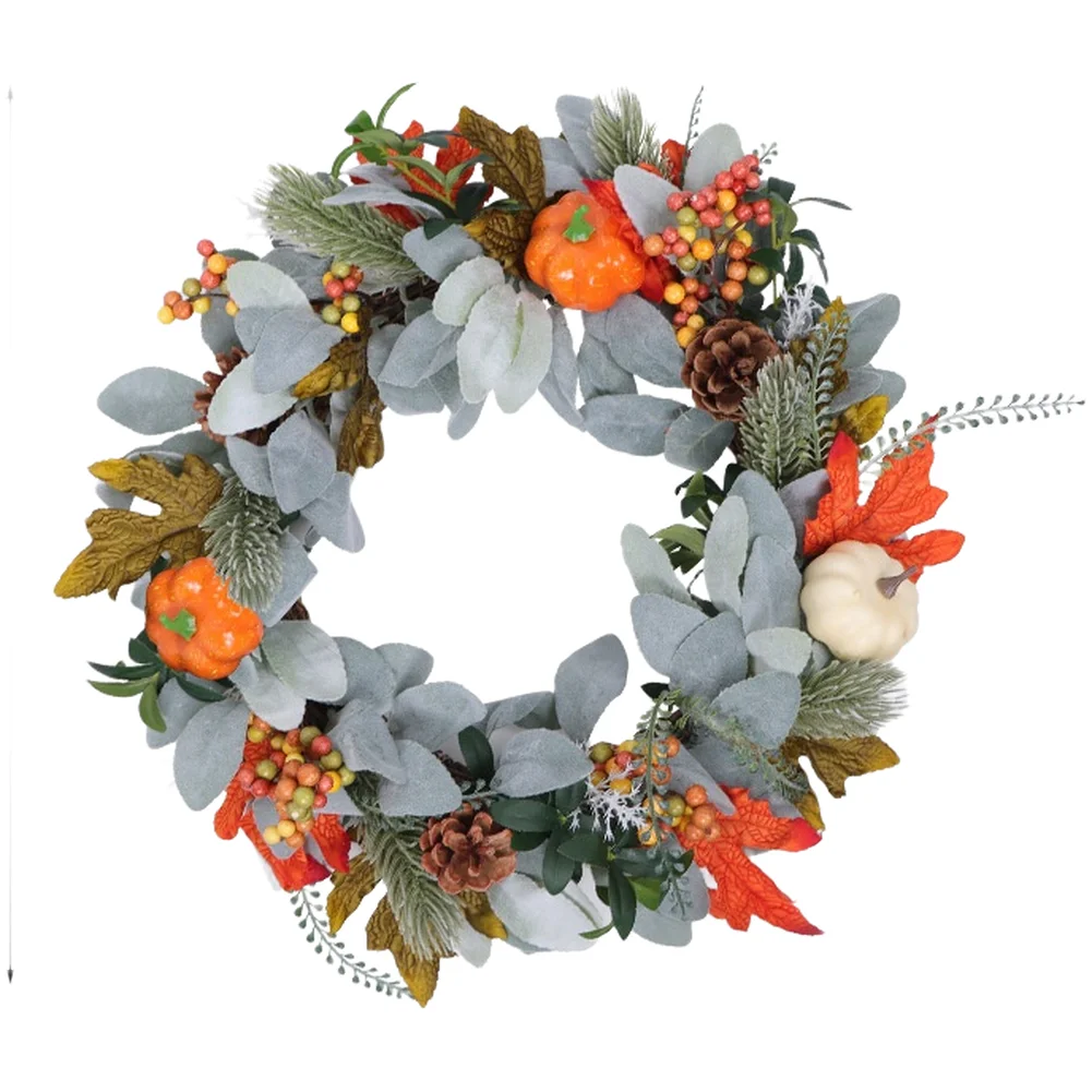 Handcrafted Silk Maple Leaf Wreath Featuring Clear Veins and Natural Texture for Seasonal Home Office or Event Decoration
