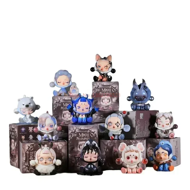 Hot skull panda die Stute der Tiere Serie Blind Box Figuren Spielzeug Mystery Box Desktop Dekoration Kawaii Modell Puppe Ornamente Geschenk