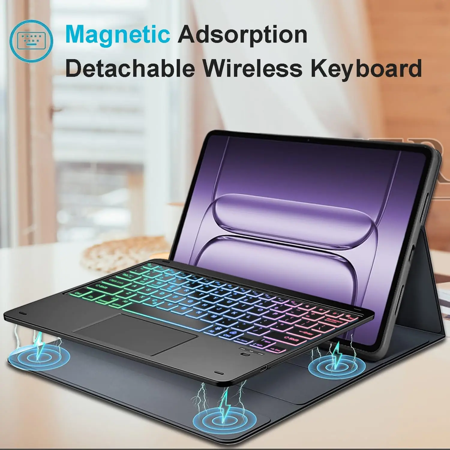 Tab Case with Touchpad Keyboard for OnePlus Pad 3 13.2inch Case Magnetic Backlit Keyboard for OPPO Pad 4 Pro 13.2'' Tablet Cover