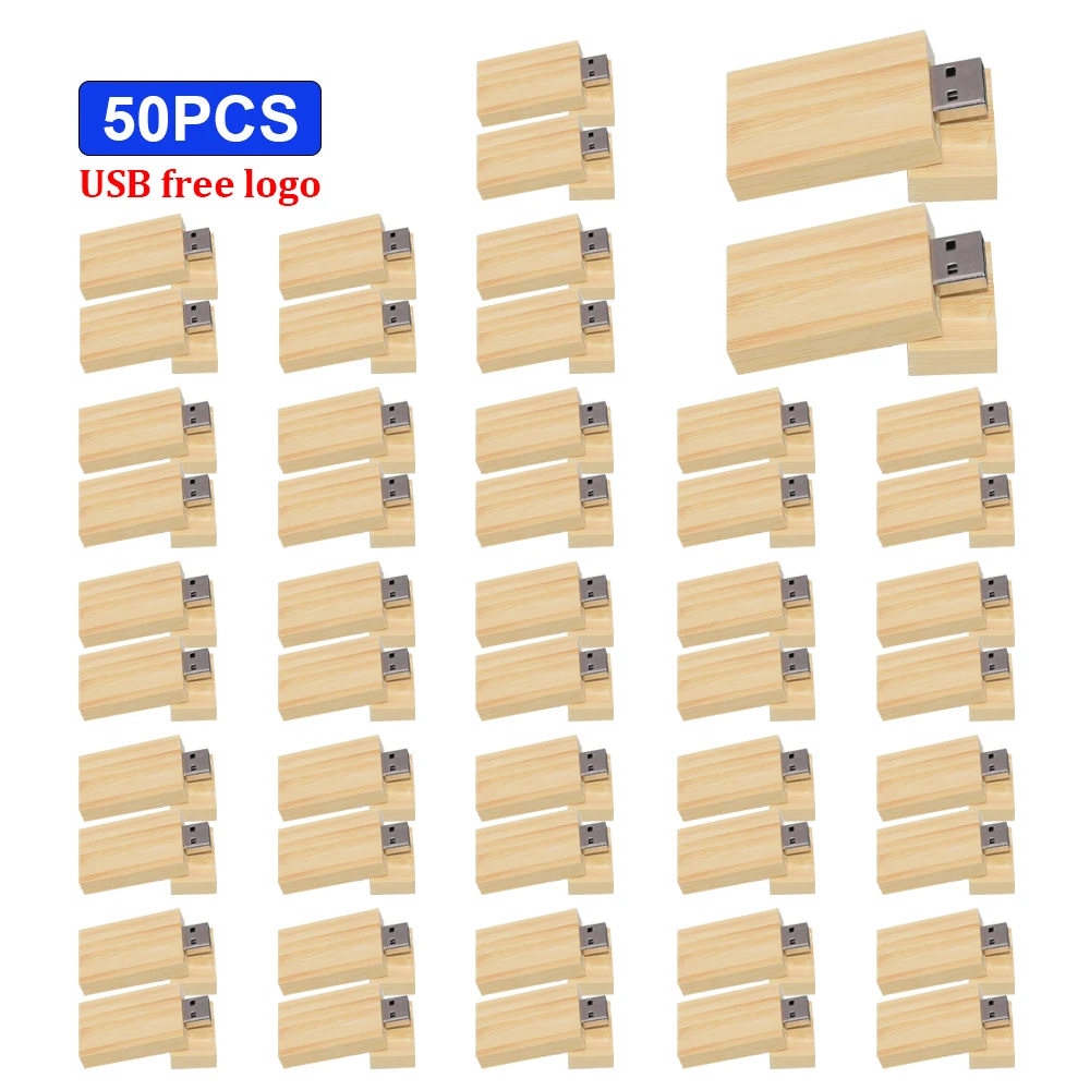 

50pcs Lot Free Personalized Customization Wooden USB 2.0 Flash Drive Pendrive 4GB 8GB 16GB 32GB 64GB 128GB USB 2.0 Wedding Gift