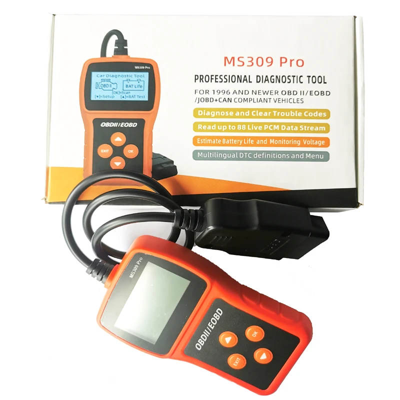 

Car Diagnostic Tool New MS309 Pro OBD2 EOBD Scanner 6 Language Car Fault Detector Battery Tester Code Reader Auto Engine