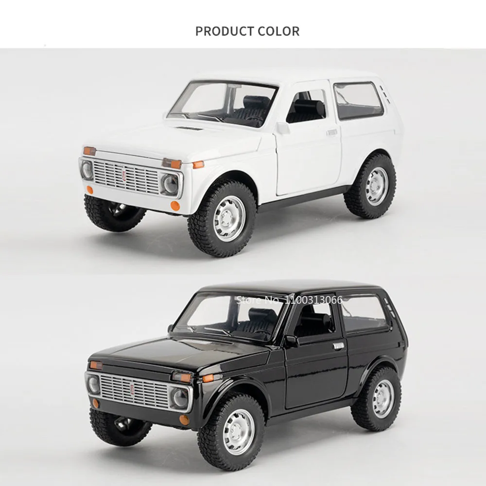 Big 1/18 Russia Lada Niva Model Car Toys Alloy Diecast Doors Can Opened SUV Models Rubber Tires Off-road Friend Birthday Gift