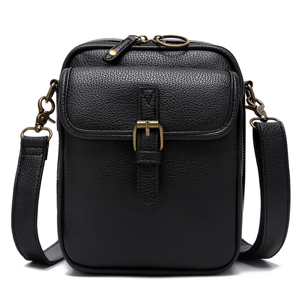 Crossbody Leather Bag Vintage Anti-Theft Shoulder Bag Messengers Bag for Women Men