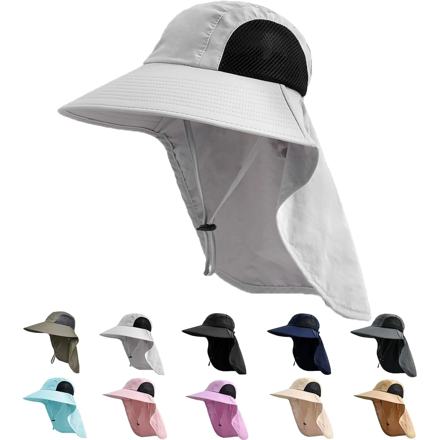 Sun Hat for Men Women with Neck Flap,UPF 50+ UV Protective Hiking Fishing Hats,Wide Brim Sun Hat for Women&Men