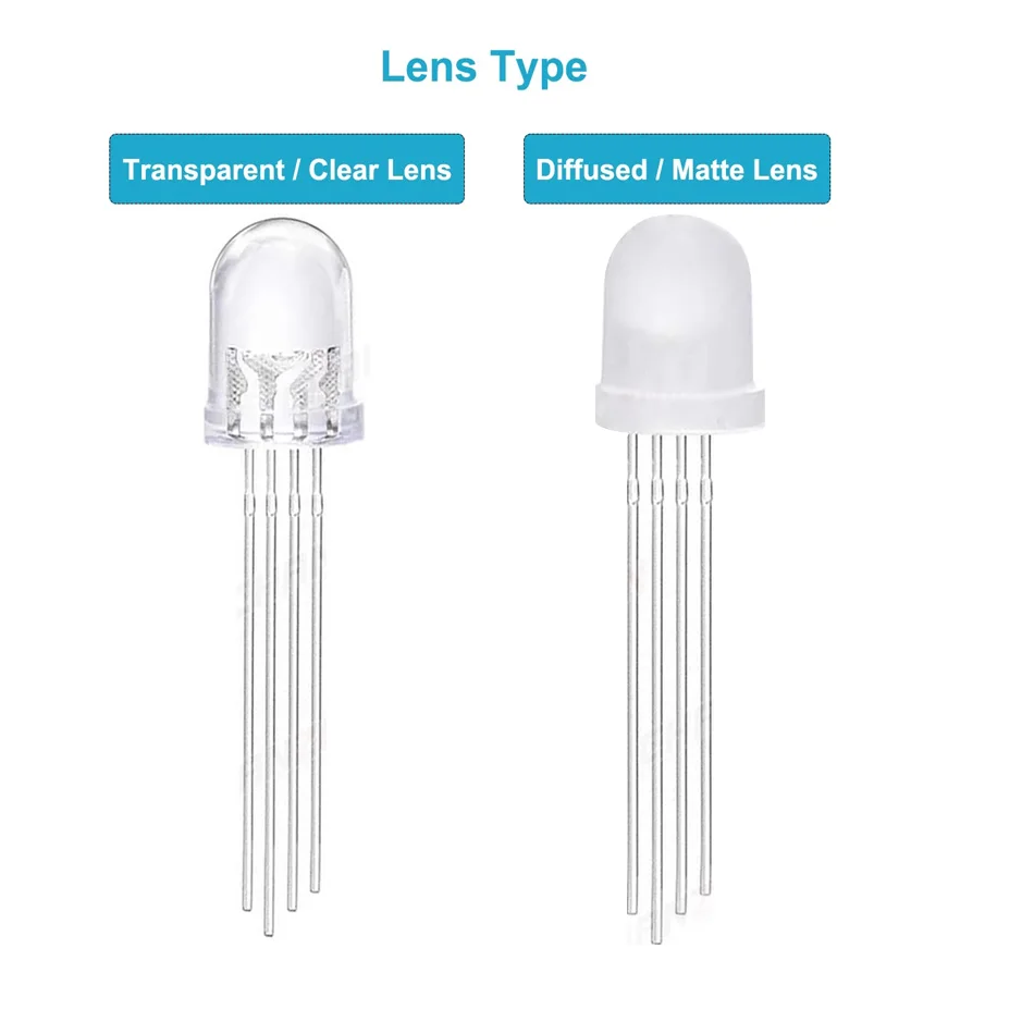 5mm 8mm 10mm Led Diode RGB Light Emitting 4 Pin Common Anode Cathode Tricolor Multicolor Clear Diffused DIY PCB Lamp Bulb