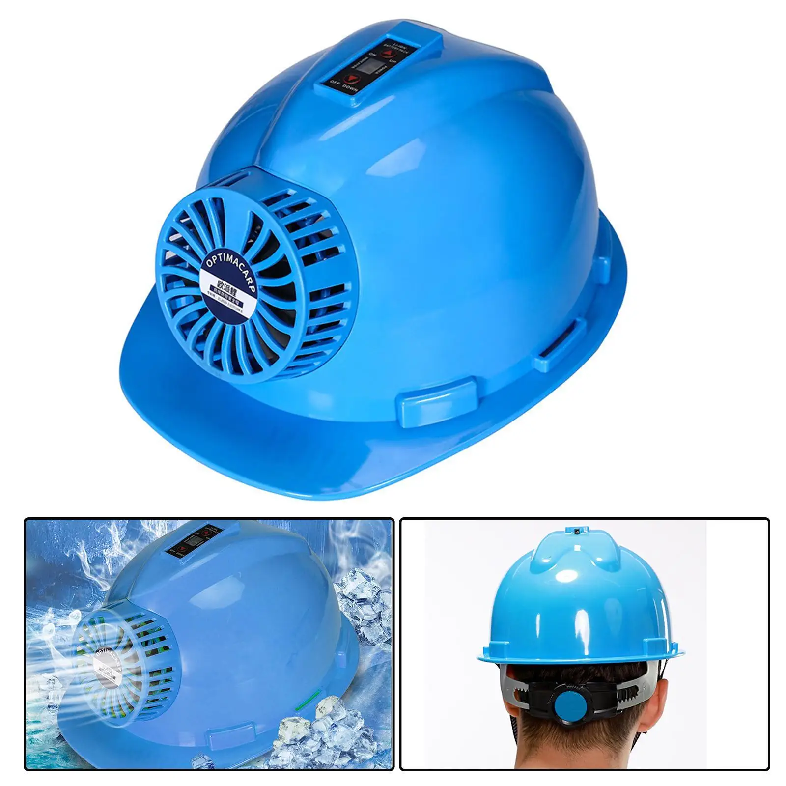 قبعة بناء صلبة مع خوذة أمان سميكة للمروحة، متعددة الوظائف باللون الأصفر