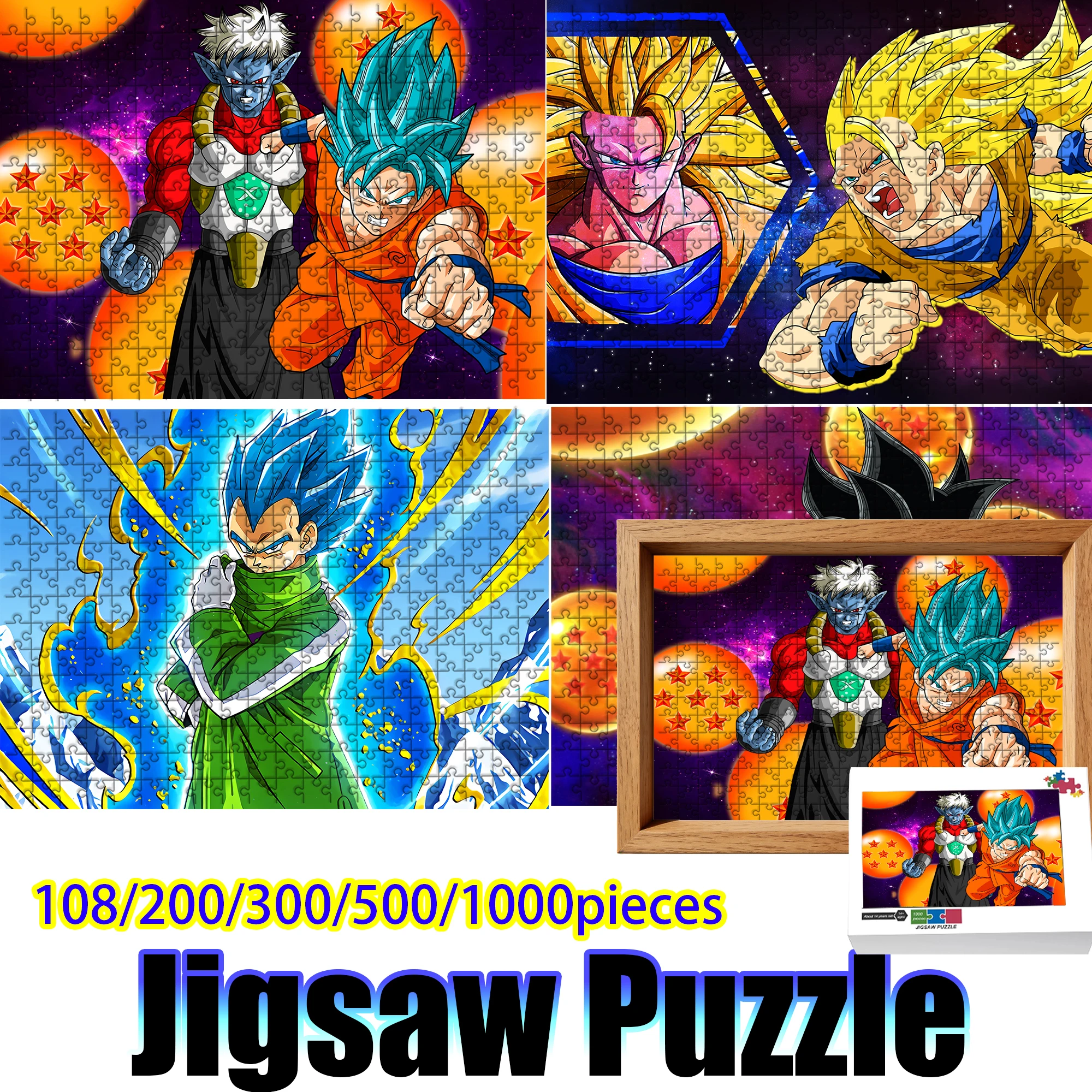

Dragon Ball Goku Super Saiyan Jigsaw Puzzle 108/200/300/500/1000 Pieces Wooden Puzzle High Quality Birthday gift