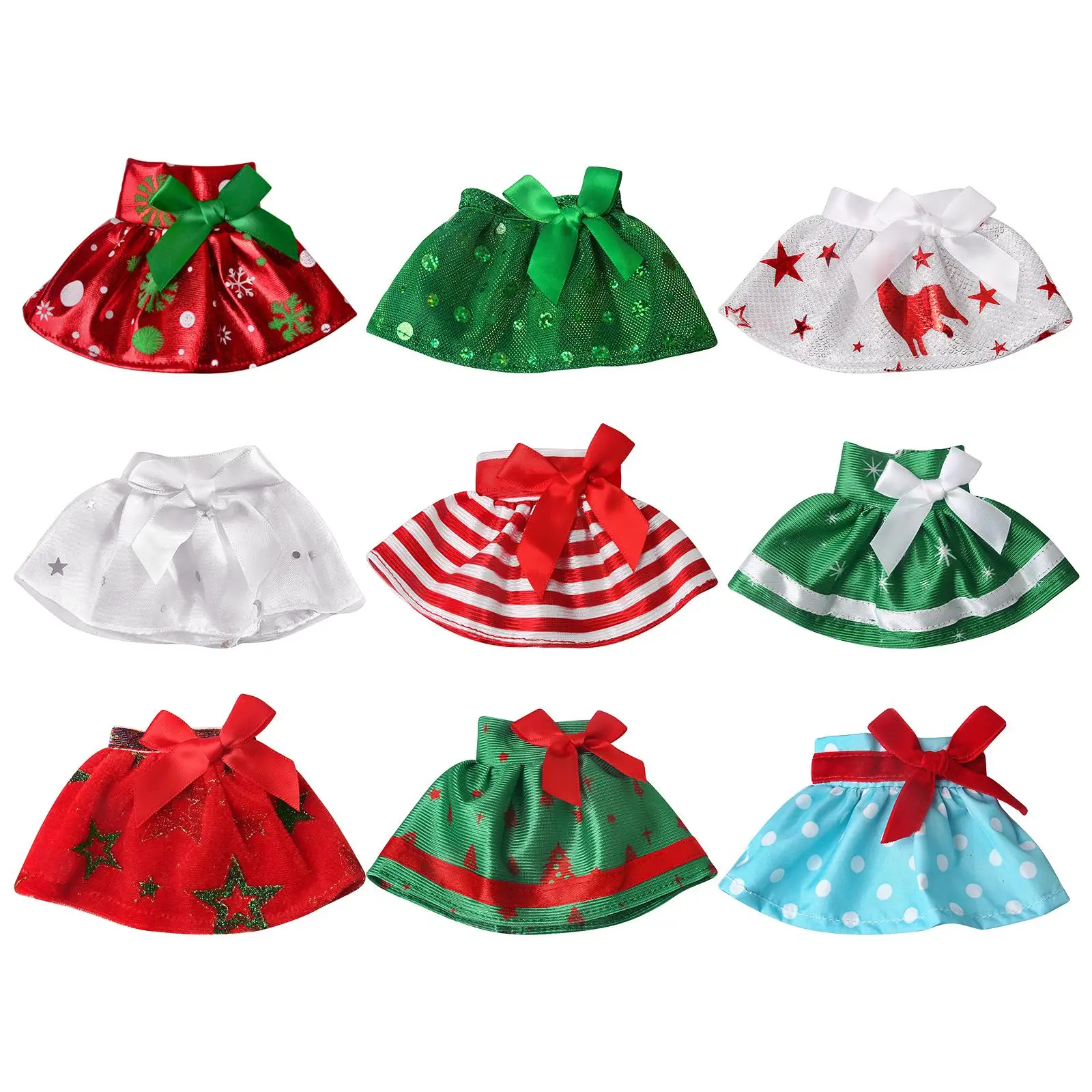 1/12 boneca de natal saia roupas brinquedo do bebê diy roupas boneca vestido