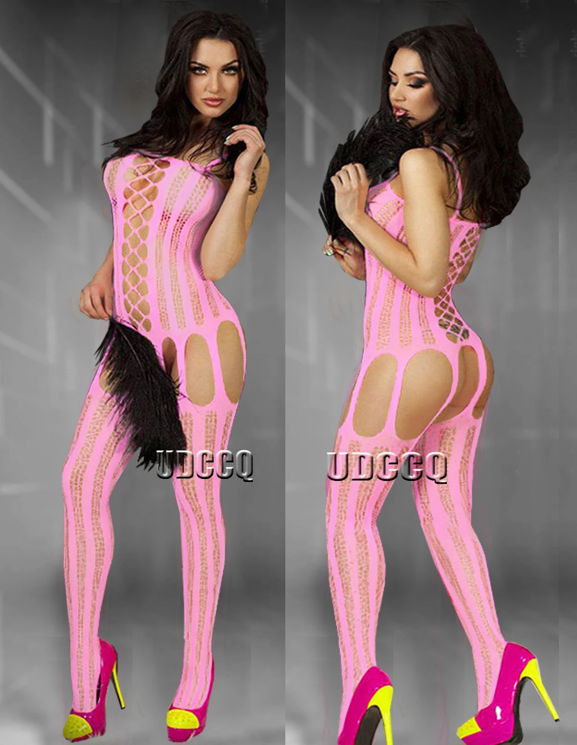 HOT Sexy crochet  fishnet bodysuit Cosplay Lingerie Babydoll dress Underwear Translucent Chemises garters Teddies Sleepwear Q501