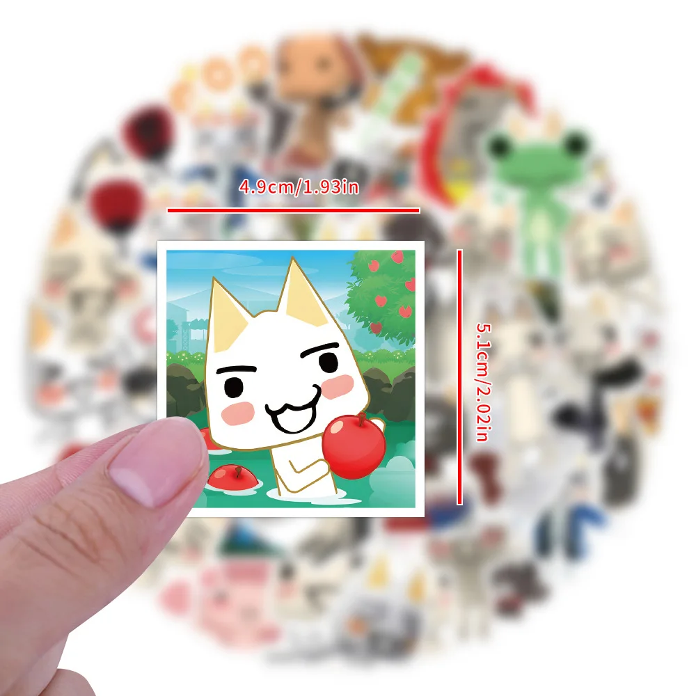 10/60PCS Kawaii Inoue toro Leuke Kitten Sticker Grappige Cartoon Kat Doodle Waterdichte Sticker Creatieve Persoonlijke Decoratie Notebook