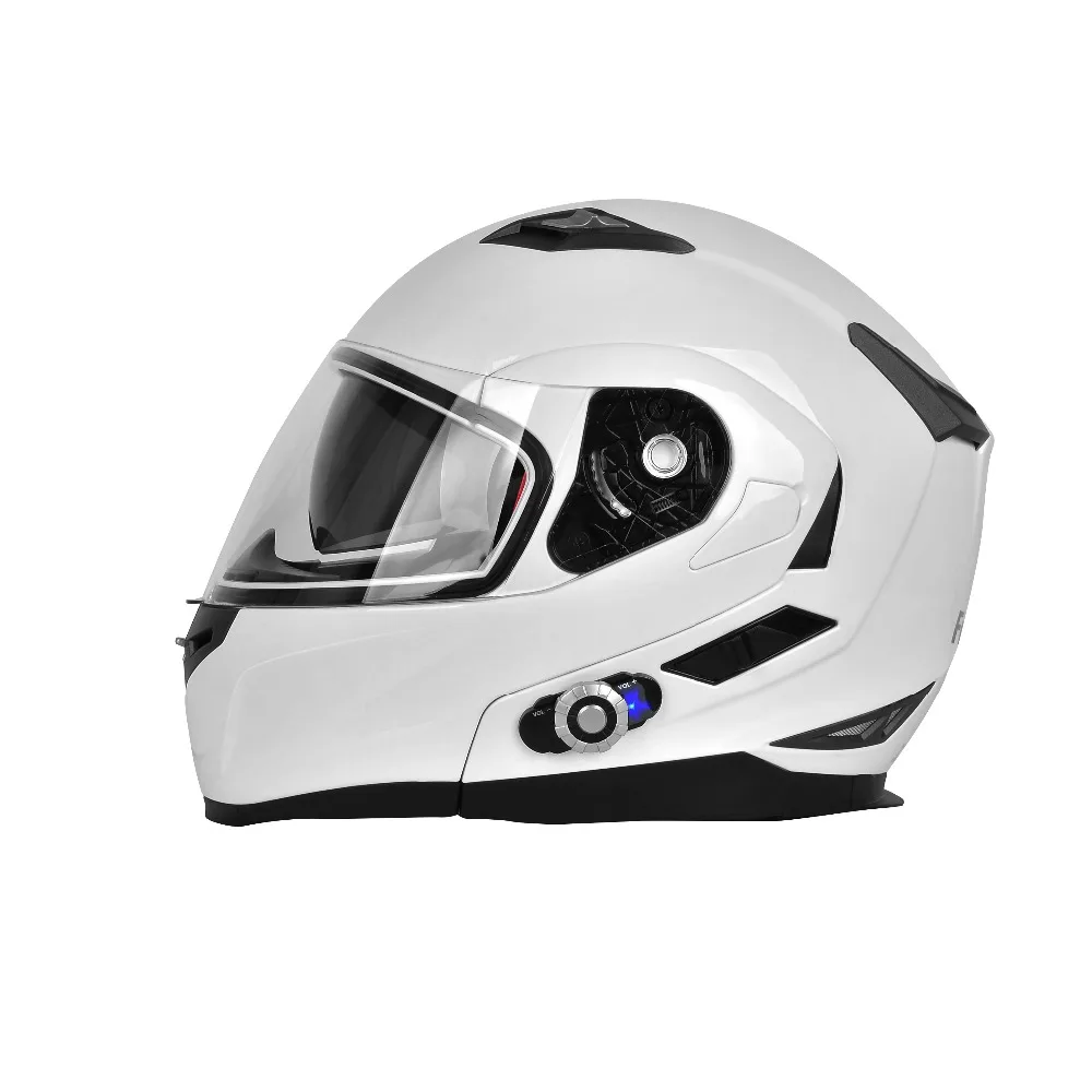 ABS Material DOT Standard Safety Motorcycle Helmet Built-In Bluetooth 500M Wireless Intercom Headset + FM Radio