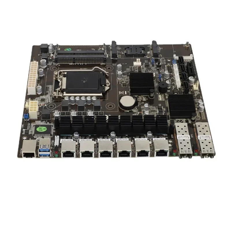 

Hot Sales B85 Optical Port Soft Routing Motherboard Industrial Computer Motherboard Large Enterprise Router 6-port Gigabit Dual