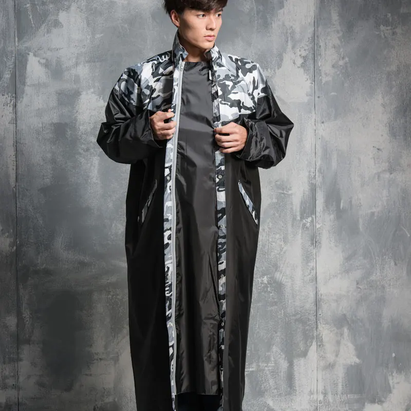 

Ankle Length Longer Version Rain Trench Man Women Hooded Coat