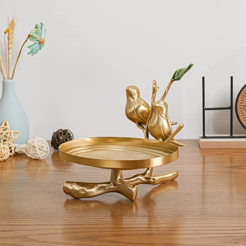 Bronze Bird-shaped Key Storage Accessory, Multi-functional Storage Rack, Decorative Storage Tray for Home Makeup Table