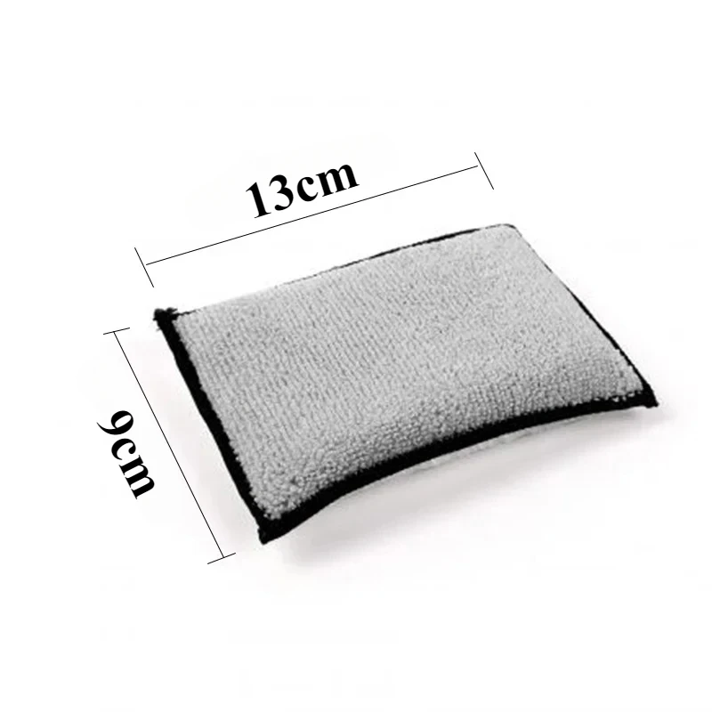10Pcs Soft Double-Side Microfiber Scrubbing Sponge, Multifunctional Car Wash Wax Towel Sponge, Automotive Interior Leather