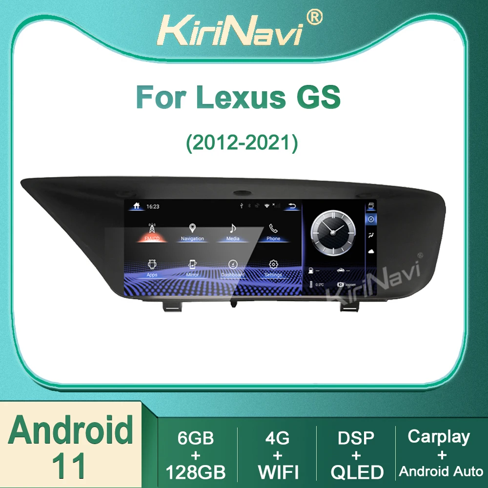 

Автомагнитола Kirinavi для Lexus GS GS200 GS250 GS300 GS350 GS450 2012-2021 Android 11, автомобильный радиоприемник, DVD, видеоплеер, автонавигация, GPS, 4G, Wi-Fi