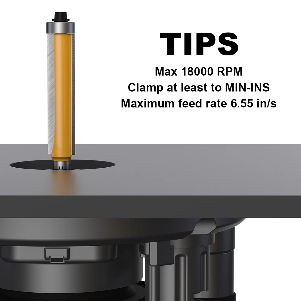 ONEVAN 8MM Shank Flush Trim Bottom Bearing Router Bits Set, Industrial Grade Tungsten Carbide Milling Cutter for Woodworking