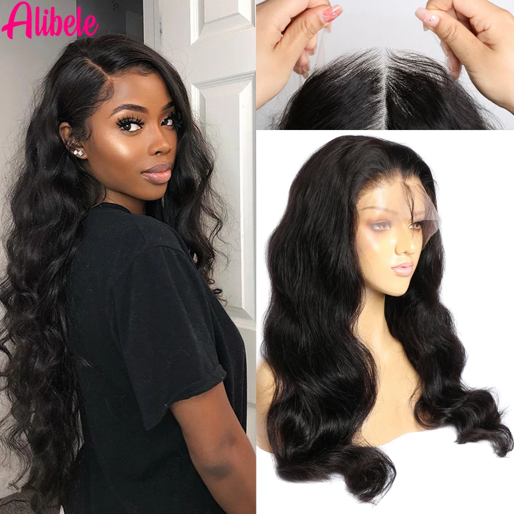 

Wigs Human Hair For Women Body Wave 13x6 Transparent Lace Front Human Hair Wig Natural Black 26 28 inches Factory Direct Sales