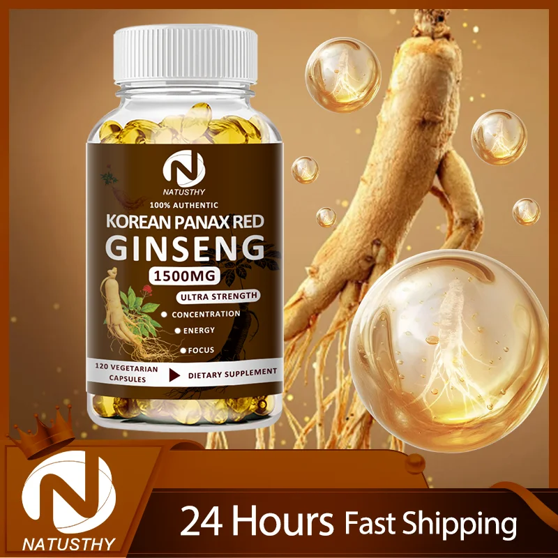 Korean Panax Red Ginseng Capsule 1500mg - Ultra Strength - Para Palakihin - Enerhiya - Endurance - Mood At Athletic Performance
