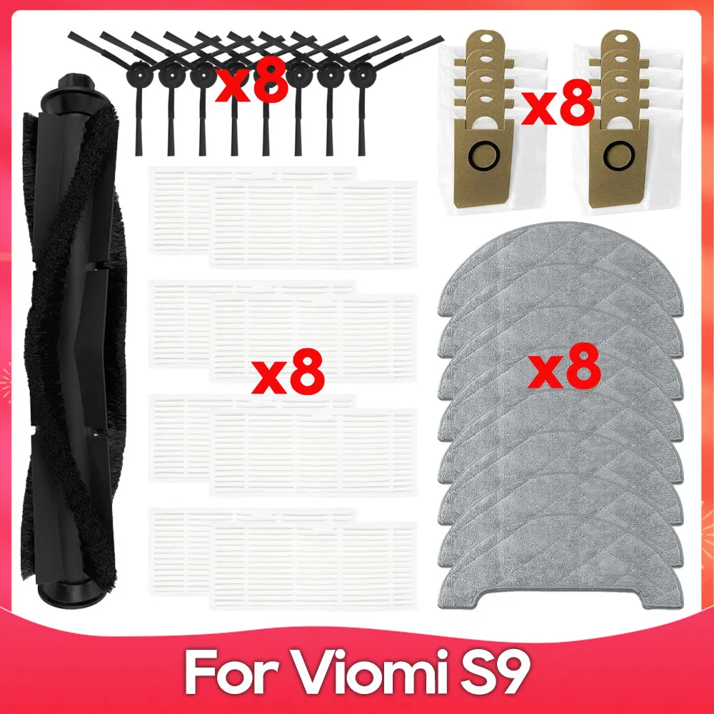 Fit For Viomi S9 Roller Side Brush Hepa Filter Mop Cloths Rag Dust Bag Robot Vacuum Cleaner Accessories Spare Part