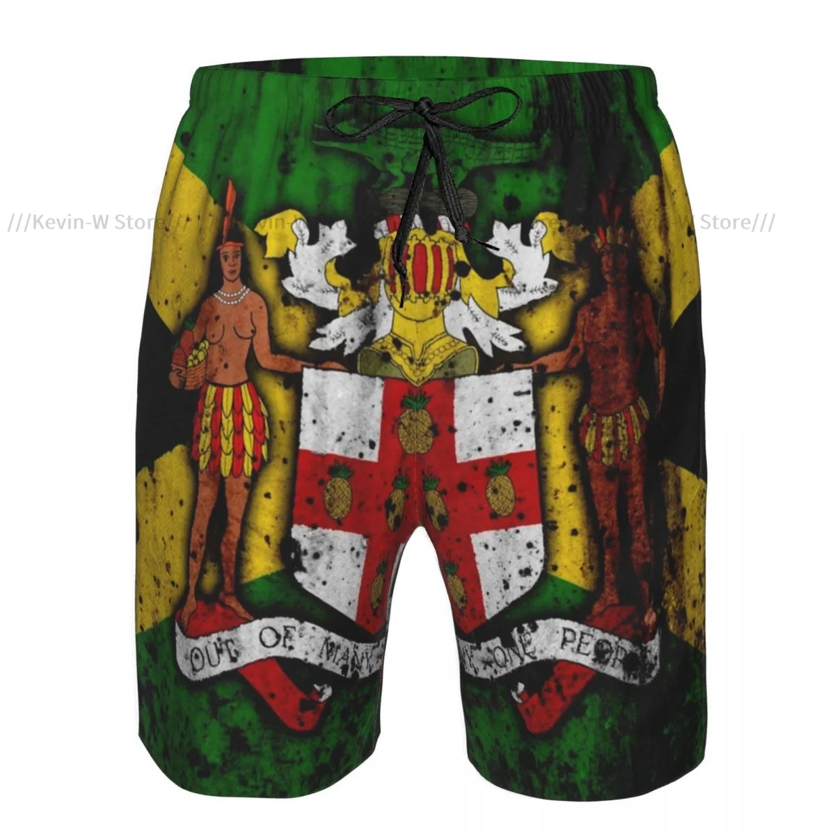 Mens Quick-drying Beachwear Jamaican Kingdom Flag Swimsuit Men 2024 Bathing Suit Summer Men's Swimwear