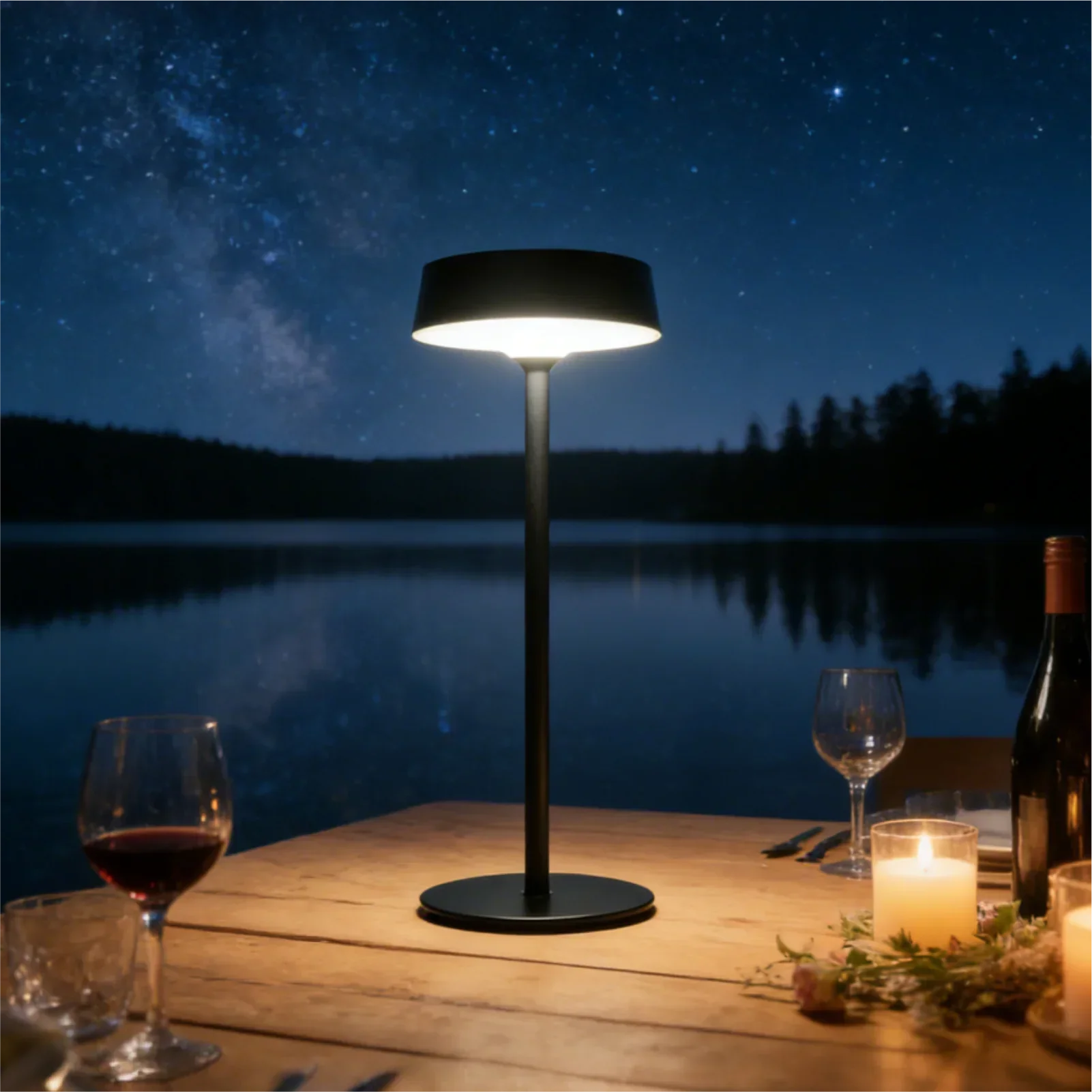 Solar Powered Table Lamp, Mood Light, USB Type-C Waterproof for Outdoor Camping Restaurant Bar Garden Dinner Gift Christmasas