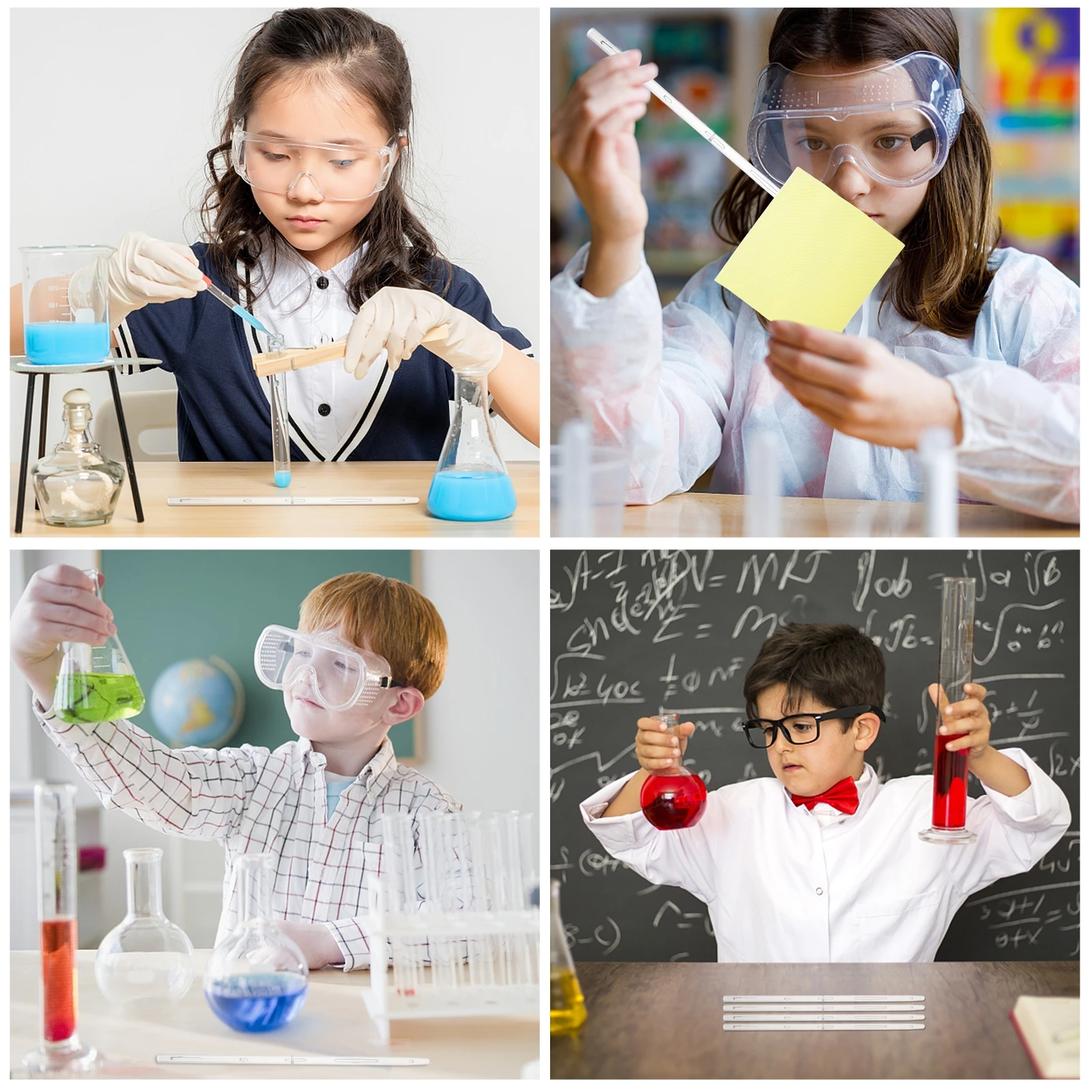 

2Sets Electrostatic Experiments Glass Stick Silk Cloth Friction Electrification Equipment Physics Class Teaching Supplies