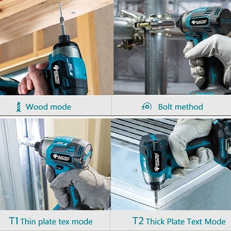 Imagem -06 - Deusa Elétrica com Motor Brushless Impact Driver sem Fio Parafuso de Madeira e Modo t Bateria Makita 18v 1800rpm 180nm