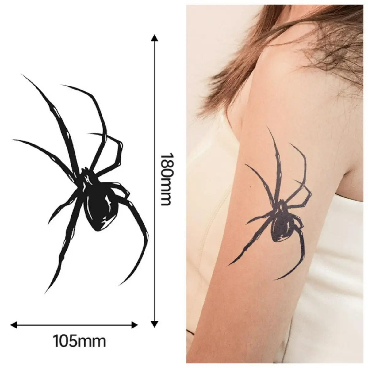 

Dark Spider Temporary Tattoo Stickers,Fake Tattoo Waterproof,Long-Lasting 15 Days,Arm Body Art,Semi-Permanent Magic tattoo