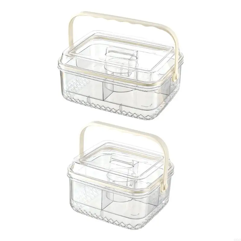 

Stackable Square Tray With Removable Dividers Portable Design For Fruits 0XXB