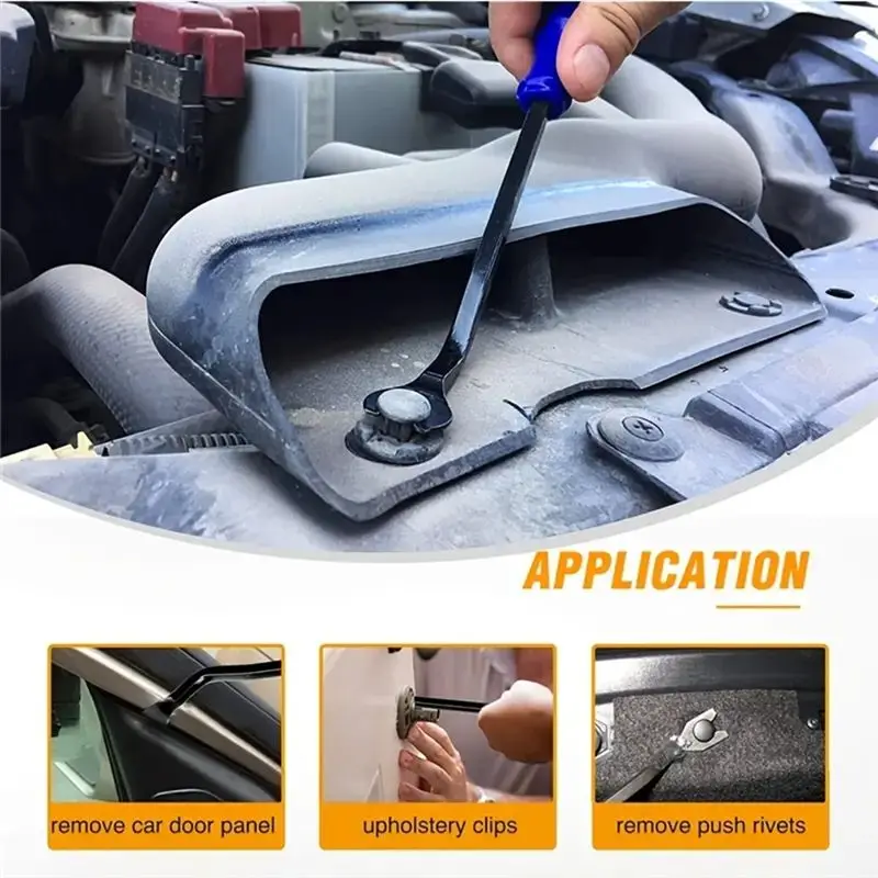 AEE8-6 Pcs Auto Trim Removal Tool Kit, No-Scratch Plastic Pry Tool Kit - Interior Door Panel Clip Fastener Removal Set