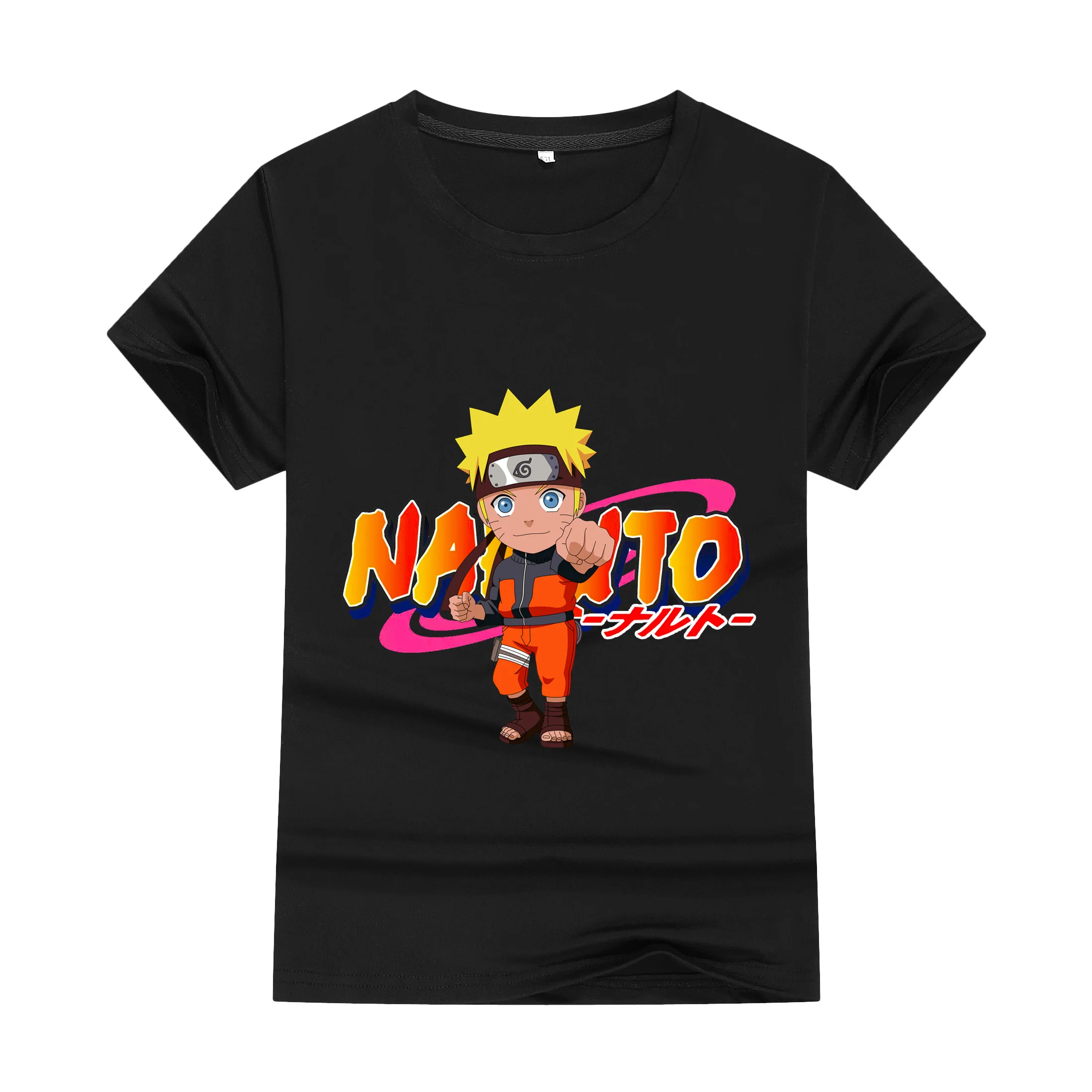 Summer Cotton Hot Sale Printing Fun Anime Naruto T-Shirt Pattern Street Casual Shirt Round Neck Short Sleeve Men's Jersey Top