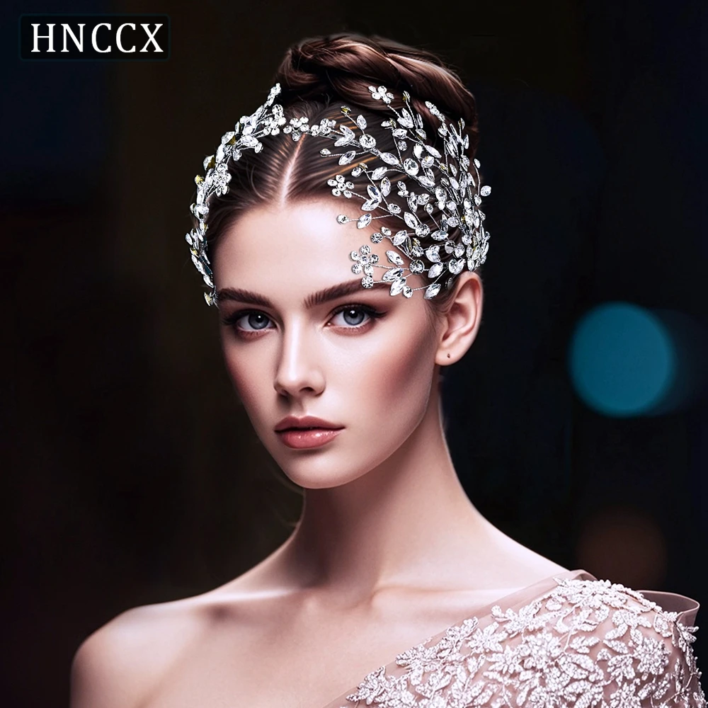 Hnccx cabeça de noiva argola luxuosa strass casamento bandana jóias de cabelo artesanal dama de honra festa headpieces acessórios cp794