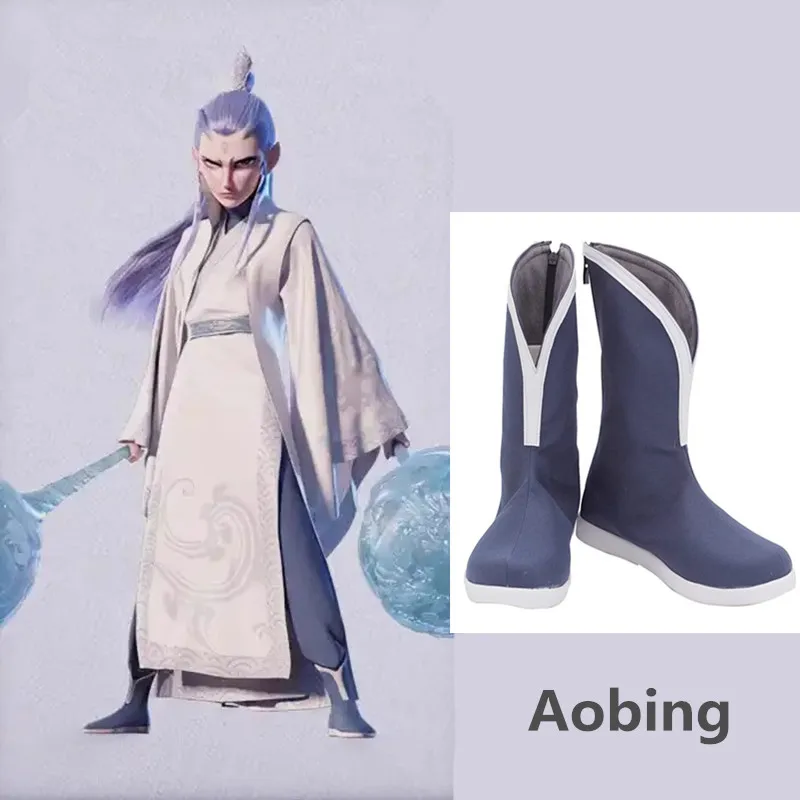 The New Chinese Animated Film Nezha Ne Zha Birth of the Demon Child Aobing Cosplay Shoes Handmade Costume Boots
