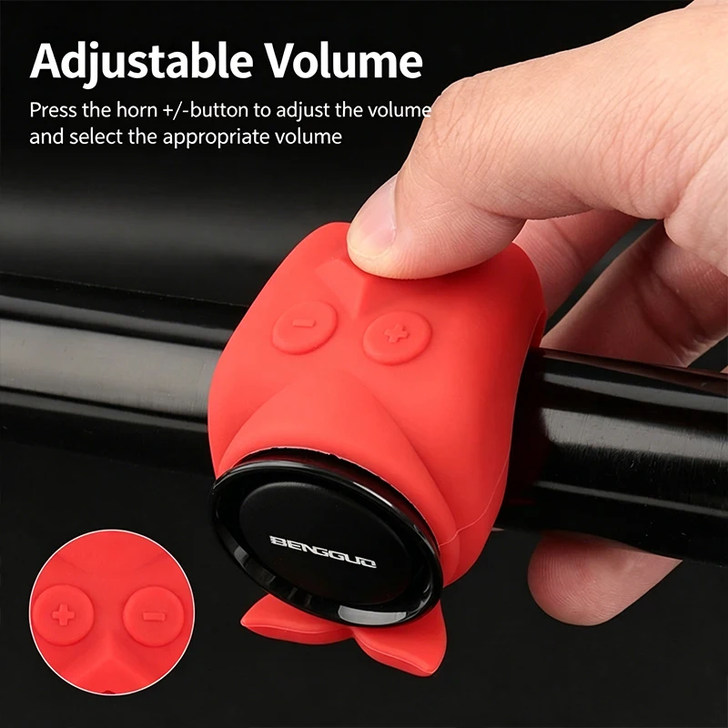 Campana de seguridad para bicicleta, 4 tonos, 120dB, volumen ajustable, bocina electrónica recargable para bicicleta, sonido fuerte, campana para bicicleta con carga tipo C