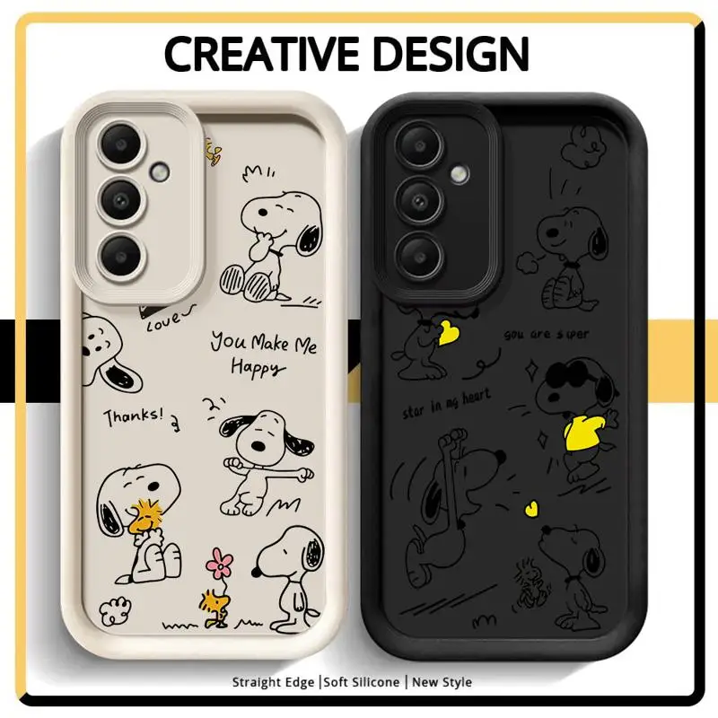 Snoopys Cute Cartoon Case for Samsung Galaxy A22 A13 A32 A53 A15 A35 A23 A54 A25 A14 A52 A12 A34 A11 A33 A24 A73 Soft Cover