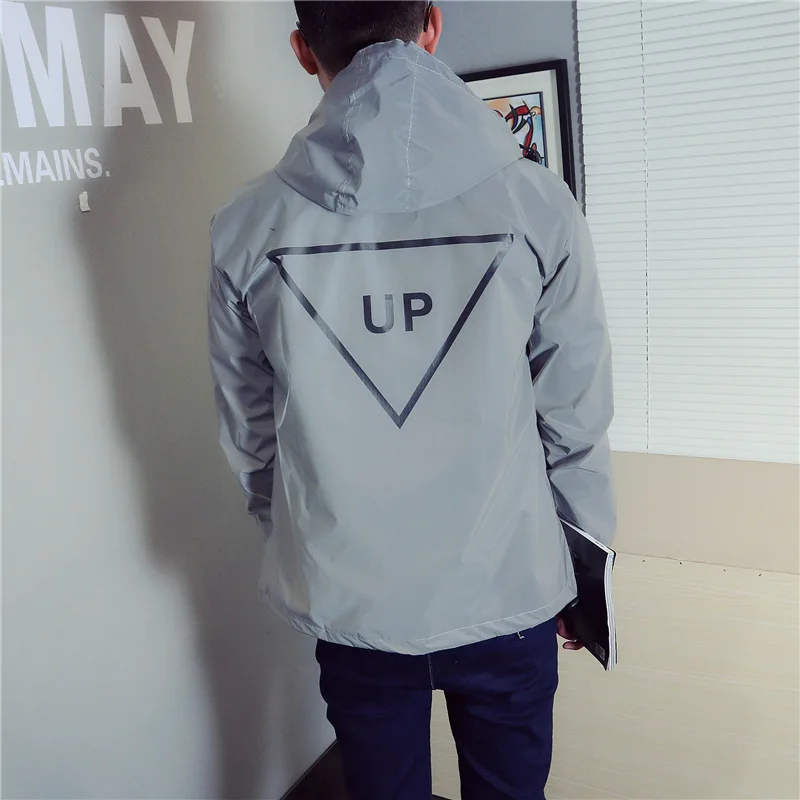 Led light up blusão casais ciclismo jaqueta reflexiva combinando noite correndo esportes usar suas dela capa de chuva de segurança ao ar livre