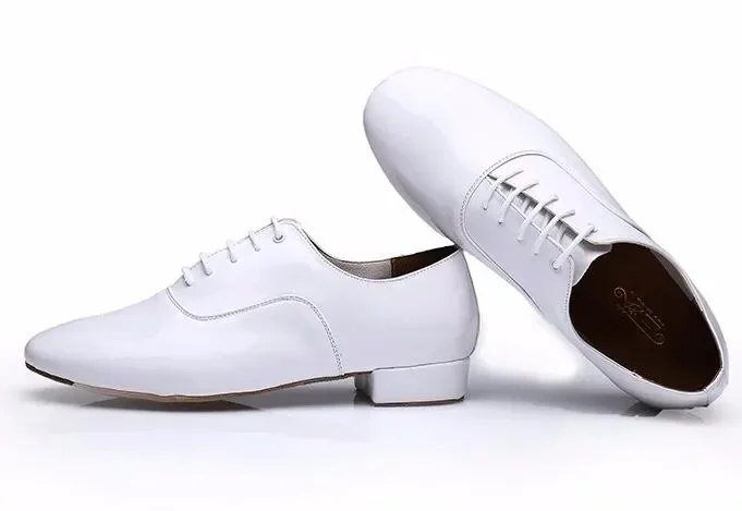 Discount New High Quality White Black PU Leather Men's Ballroom Dance Shoes/ Salsa Tango Dance Shoes/ Latin Dance Shoes Men