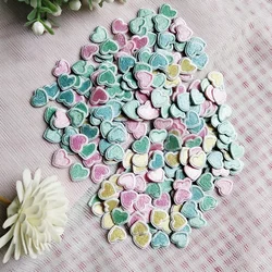 Di alta Qualità 10pc di Auto-adesivo Cuore Ricamo Toppe E Stemmi Sew Ferro sui Vestiti Rosa Verde Blu Amore Appliques Craft sacchetto di Decorazione