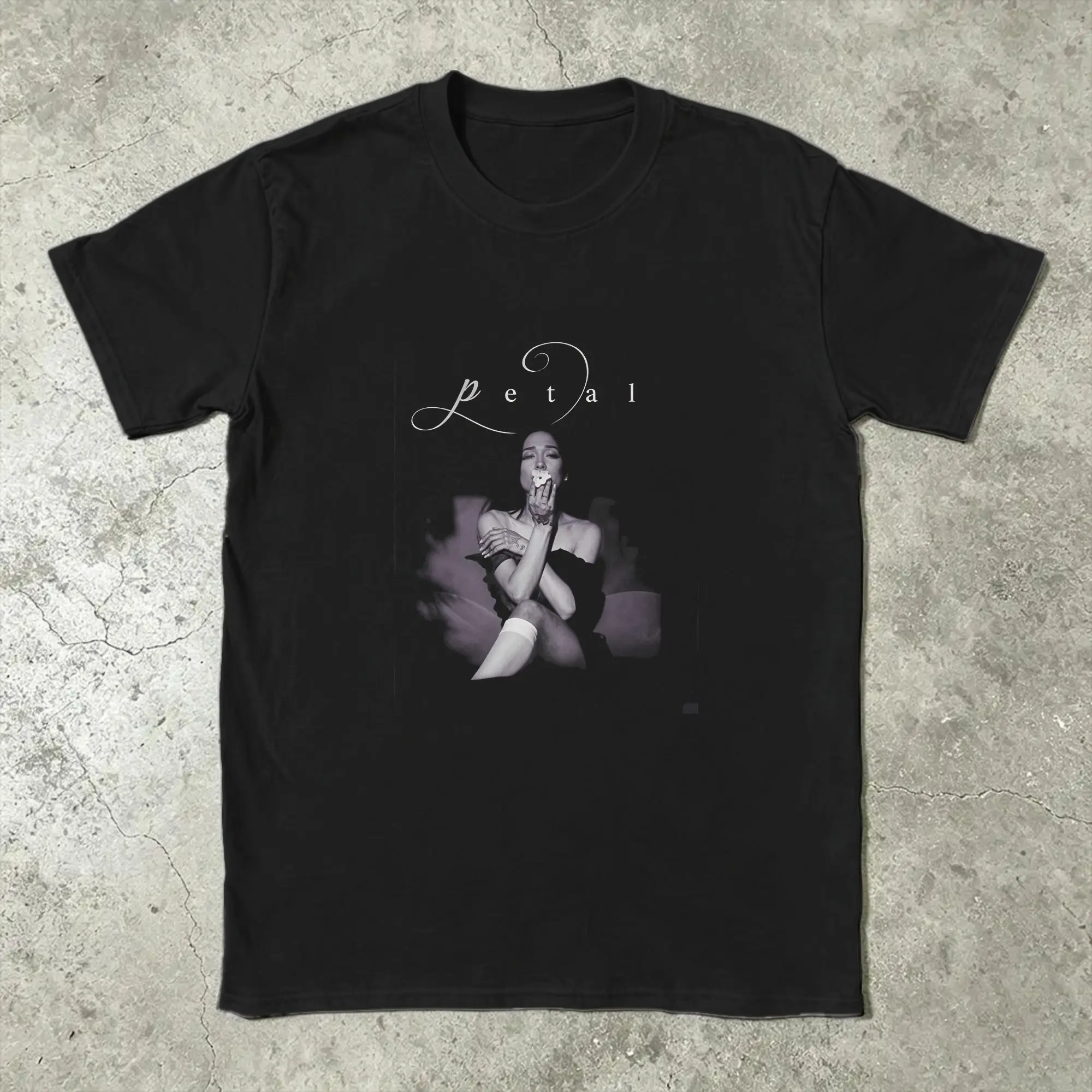 A-Ariana Grande Petal Core T Shirts for Men 100% Cotton Unique T-Shirt Crewneck  Tees Short Sleeve Clothing Printing